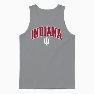 Indiana Hoosiers Arch Over Logo Officially Licensed Unisex Tank Top - Sport Grey