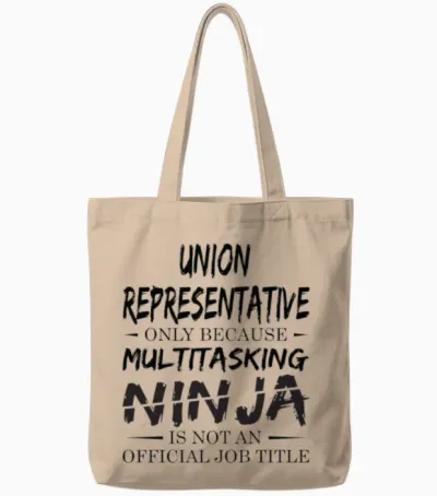 Ninja Union Representative Tote Bags - Natural
