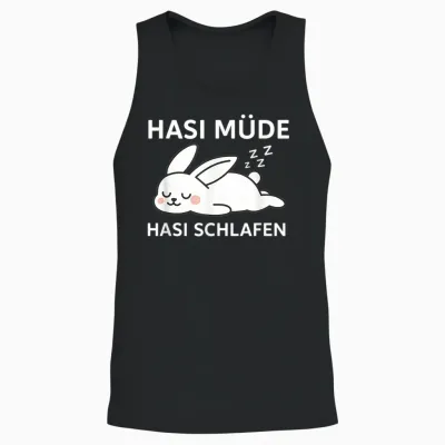 Hasi Tired Hasi Sleep Funny Sleepy Rabbit Unisex Tank Top - Black