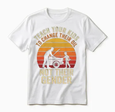 Retro Sunset Oil Change Unisex T-Shirt - White