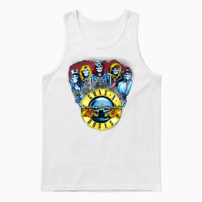 Guns N' Roses Offizielle Skelette & Kugeln Unisex Tank Top - White