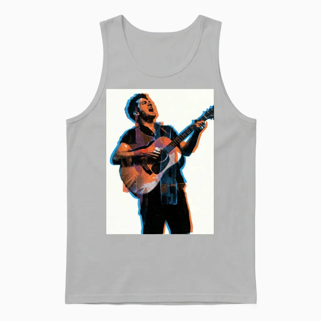 Guitarist Burst Pop Art - Guitar Unisex Tank Top in Ash