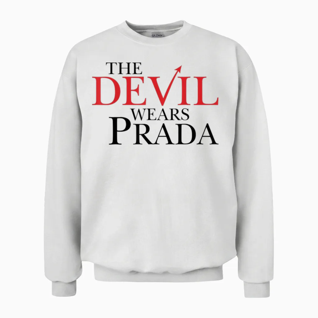 Devil Wears Prada Logo Unisex Sweatshirt in White