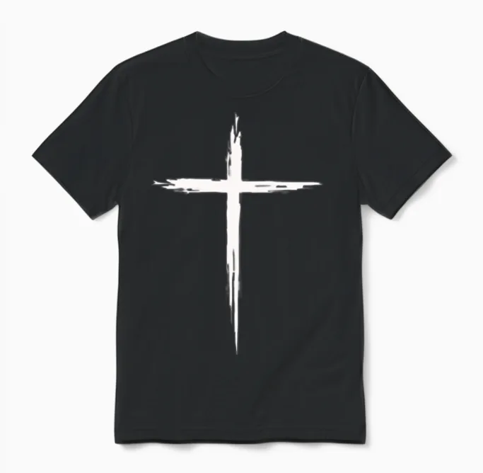 Christian Cross Christians Men Women Jesus Christ Cross Pullover Unisex T-Shirt in Black