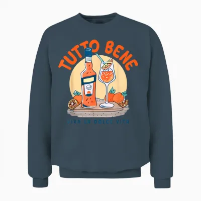 Tutto Bene X Viva La Dolce Vita - Cocktail Oils Sprays Club T-Shirt, Black, S Unisex Sweatshirt - Dark Heather