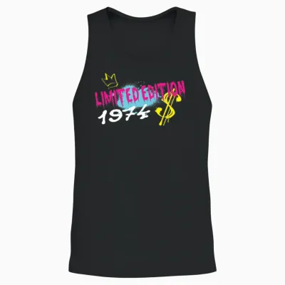 Limited Edition 1974 Birthday 1974 Born Unisex Tank Top - Black