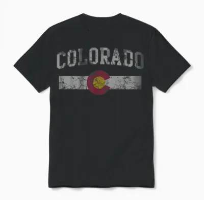 Colorado Flag Retro Fade Unisex T-Shirt - Black