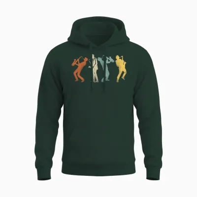 Saxophone Retro Vintage Unisex Hoodie - Forest