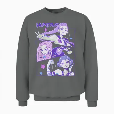 Kpop Demon Hunters Anime Huntrix Huntr/x Unisex Sweatshirt - Graphite Heather