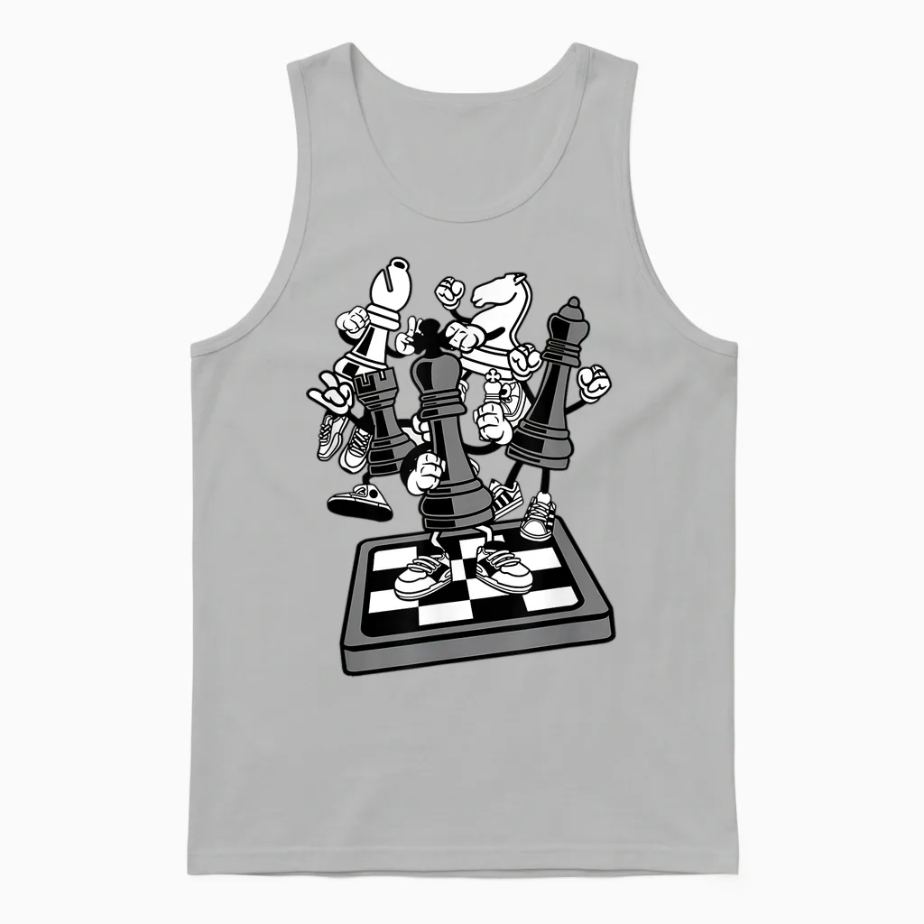 Schach-T-Shirt, Schach Kinder, Schachliebhaber, Schach Für Kinder Unisex Tank Top in Ash