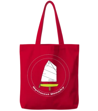 Optimist Sailing Dinghy Tote Bags - Red