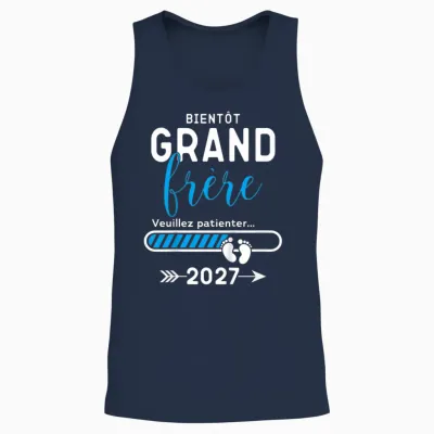Enfant Futur Grand Frère 2027, Bientôt Grand Frère 2027 Unisex Tank Top - Navy