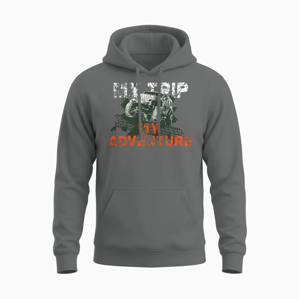 My Trip My Adventure Jeep 4x4 Offroad Unisex Hoodie in Graphite Heather