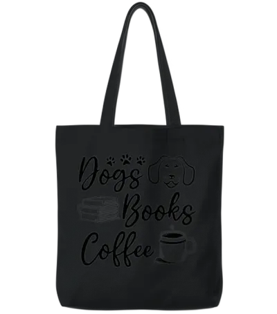 Dogs Books Coffee Bookworm Dog Lover Dog Owner Tote Bags - Black