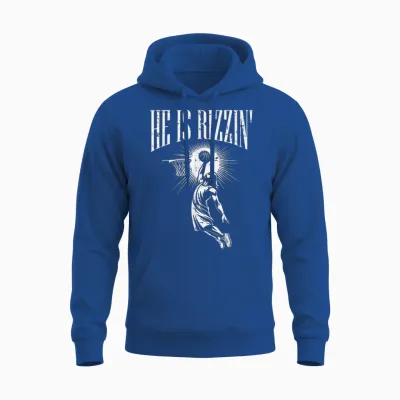 Easter He Is Rizzin Christian Religious Boys Kids Men Teen Unisex Hoodie - Royal