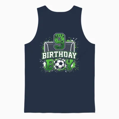 Fußballnetz Zum 9. Geburtstag Für Jungen, 9 Jahre Alt Unisex Tank Top - Navy