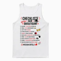 Jga Checkliste Bräutigam Aufgaben Junggesellenabschied Unisex Tank Top in White - 1