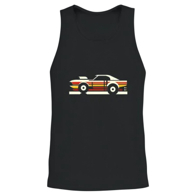 Vintage Speed Stripe Car Unisex Tank Top - Black