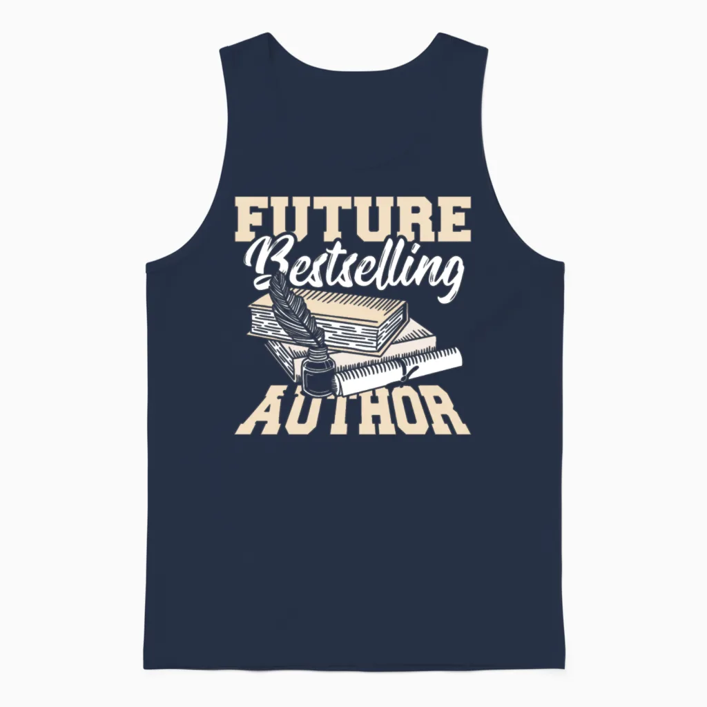 Novel Bookworm Writing Author Must Haves Unisex Tank Top in Navy