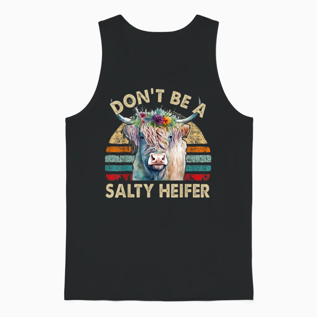 Highland Cow Farm & Country Gift Unisex Tank Top in Black