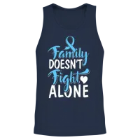 Prostate Cancer Awareness Family Ribbon Quote Unisex Tank Top - Navy – 2