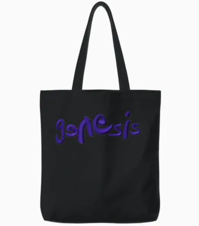 Genesis Band Logo Embroidery Design Tote Bags - Black