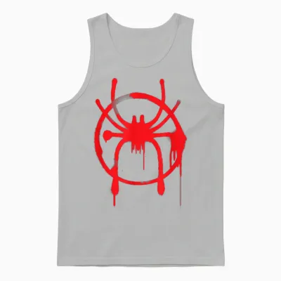 Marvel Spider-Man into the Spider-Verse Red Icon T-Shirt Small Unisex Tank Top - Ash