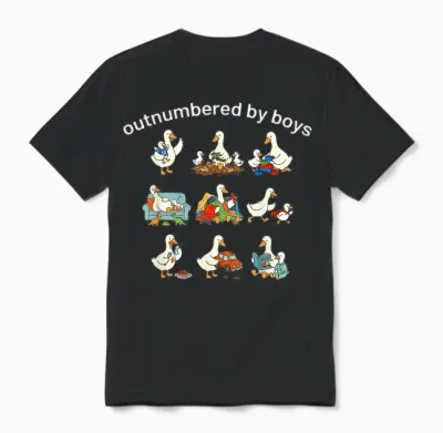 Outnumbered by Boys Unisex T-Shirt - Black