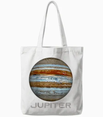 Jupiter Shirt, Sonnensystem Planet T-Shirt Damen Herren Kinder Tote Bags - White