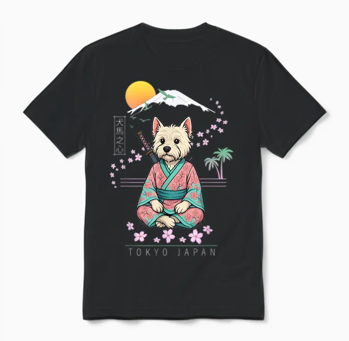 West Highland White Terrier Unisex T-Shirt in Black