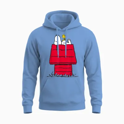 Peanuts Snoopy Woodstock Niche Pour Chien Happy Friends Art Classique Unisex Hoodie - Carolina Blue