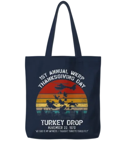 First Annual Wkrp Thanksgiving Day Tote Bags - Navy