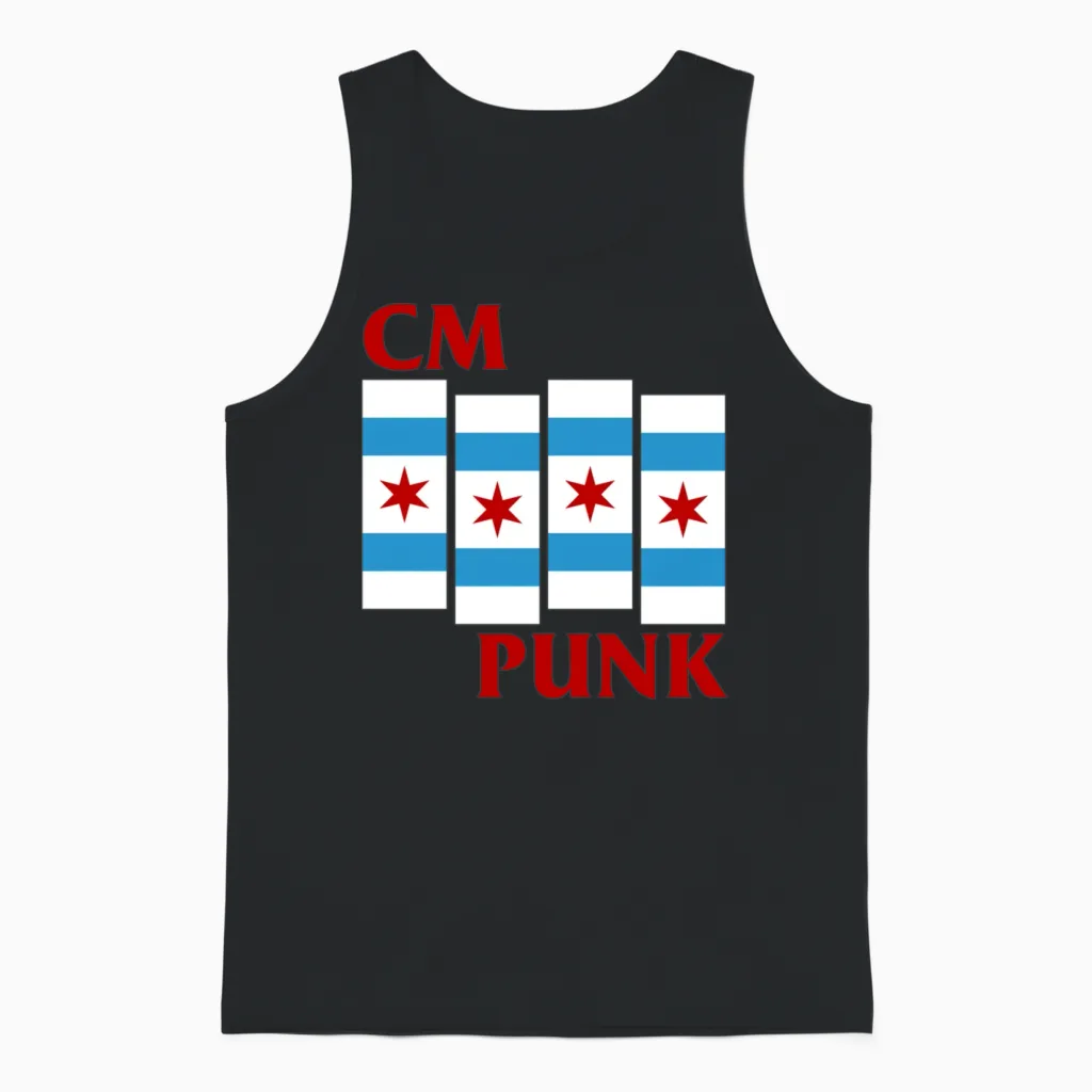 Cm Punk Flag of Chicago Unisex Tank Top - Black