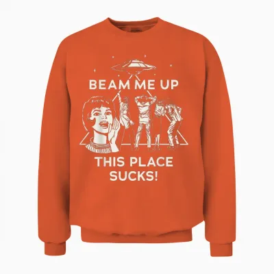 Stranger Things Season 5 Beam Me Up This Place Sucks! Unisex Sweatshirt - Orange