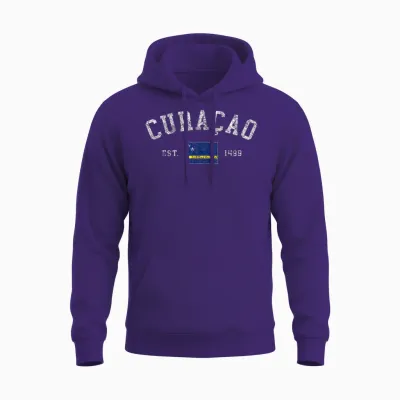 Curacao-Flagge Est 1499 Vintage-Urlaubs-Souvenir Für Herren Unisex Hoodie - Purple