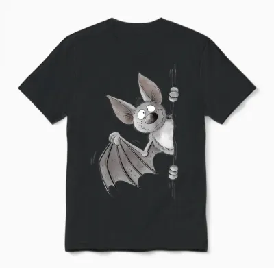 Funny Bat Flight Fox Animal Motif for Animal Lovers Fun T-Shirt, Black Unisex T-Shirt - Black