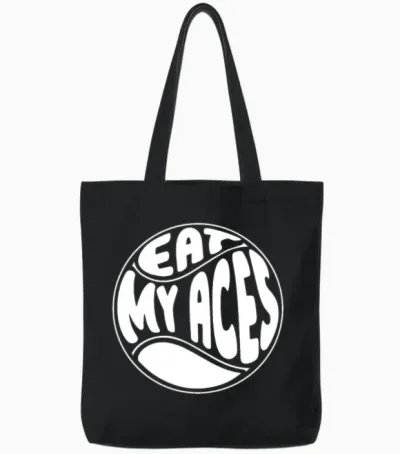 Tennis Funny Tote Bags - Black