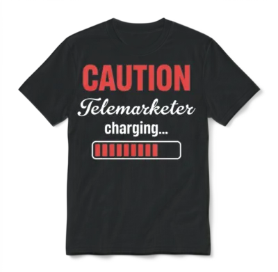 Caution Telemarketer Charging Call Center Unisex T-Shirt - Black