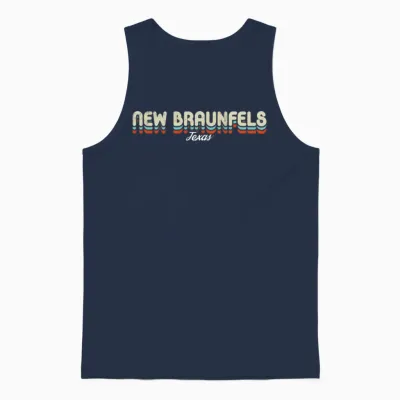 Retro New Braunfels Texas Unisex Tank Top - Navy