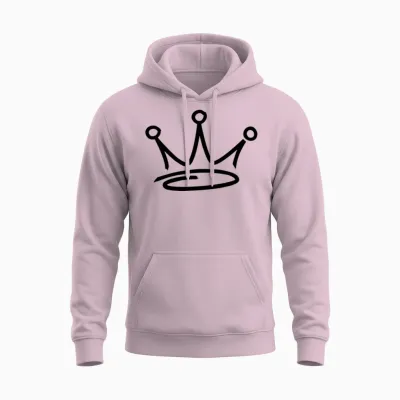 Crown Graffiti Unisex Hoodie - Light Pink