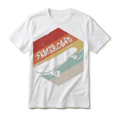 Retro Vintage Skateboard Unisex T-Shirt - White