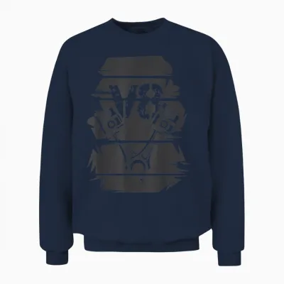 T-Shirt Engine V8 Logo Symbol, Grey, S Unisex Sweatshirt - Navy