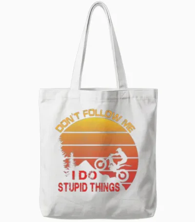 Trial Motorcycle Saying Tote Bags - White