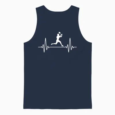 Football Heartbeat | Football Lovers Unisex Tank Top - Navy