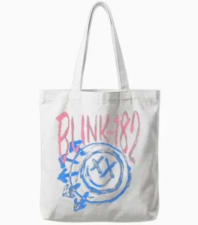 Official Blink-182 Smiley Tote Bags - White