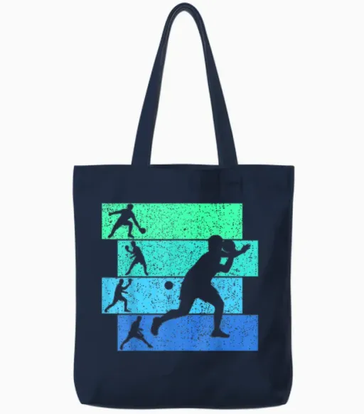 Tischtennis Ping Pong Jungen Kinder Herren Tote Bags in Navy