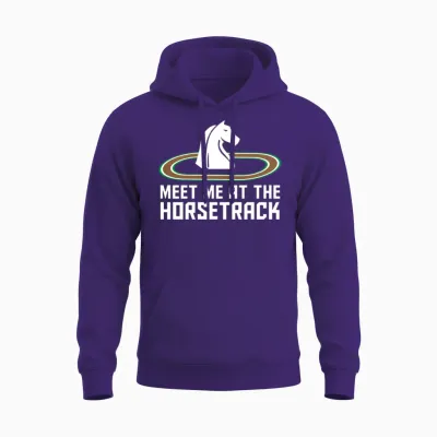 Meet Me at the Horse Track Horse Racing Unisex Hoodie - Purple