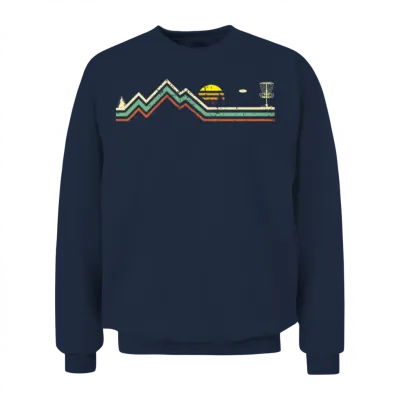 Unique Retro Disc Golf Lover Gift T Shirt | Frisbe Unisex Sweatshirt - Navy