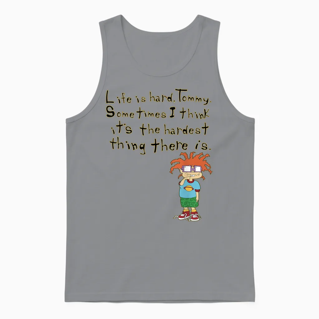 Mademark X Rugrats - Chuckie “life Is Hard, Tommy” Rugrats Unisex Tank Top in Sport Grey