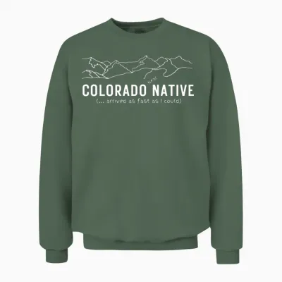 Colorado Near Native - Dark Background Unisex Sweatshirt - Military Green